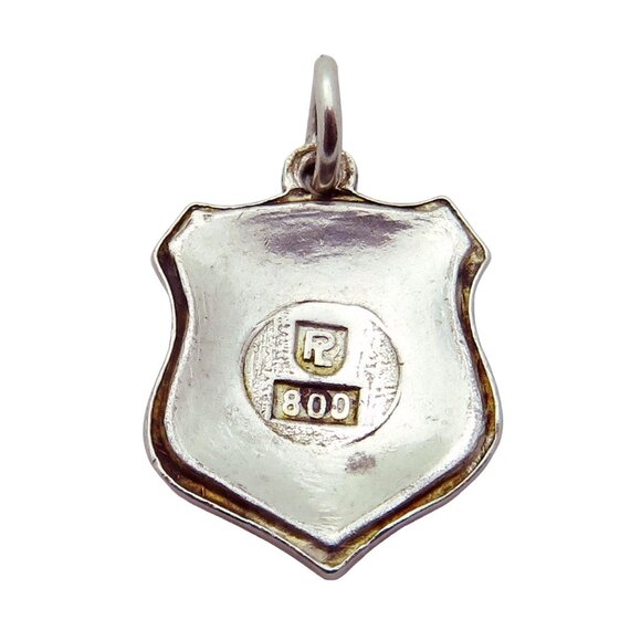 Vintage 800 Silver Holland Tulip Flowers Enamel Shield Travel Souvenir Charm - Picture 2 of 3